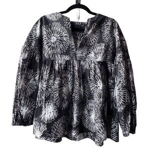 Piazza Sempione Abstract Black and White Top Blouse Size 48